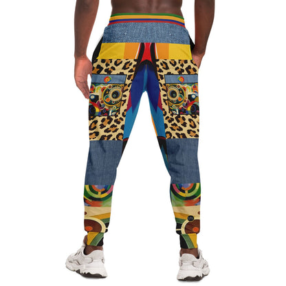 Afro-Queen Solace Denim Rainbow Eco-Poly Unisex Joggers