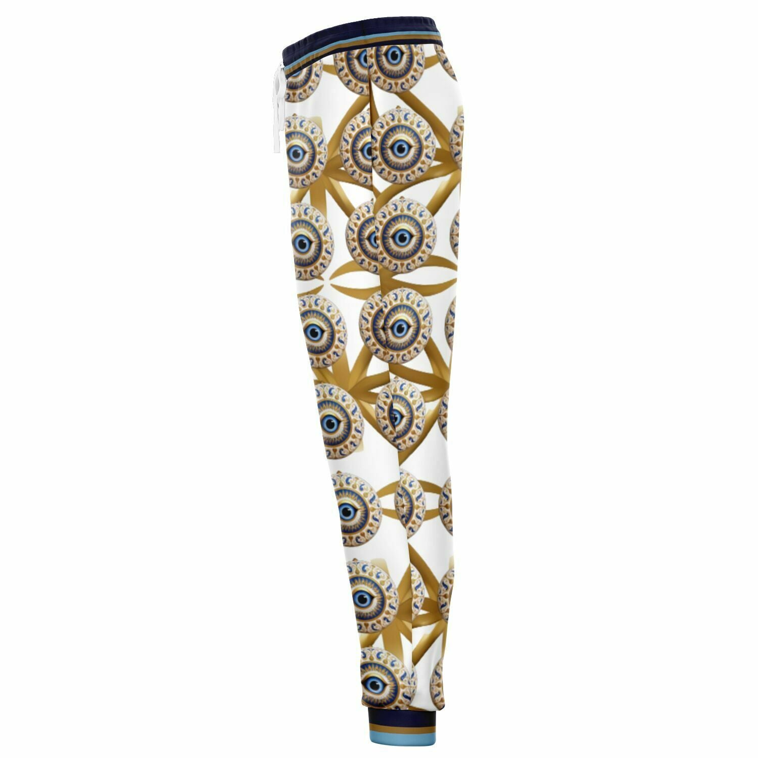 Evil Eye Protection in White Eco-Poly Unisex Joggers