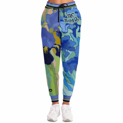 Joggers unisex de poliéster ecológico THS Signature de Iris Fields azules 