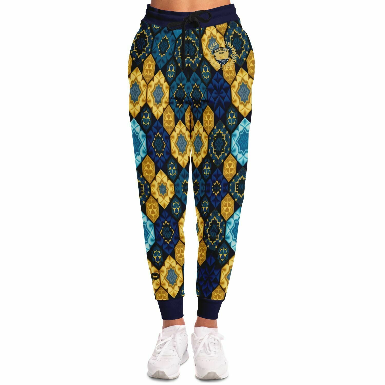 Joggers unisex de poliéster ecológico con patchwork barroco Rear Admiral 