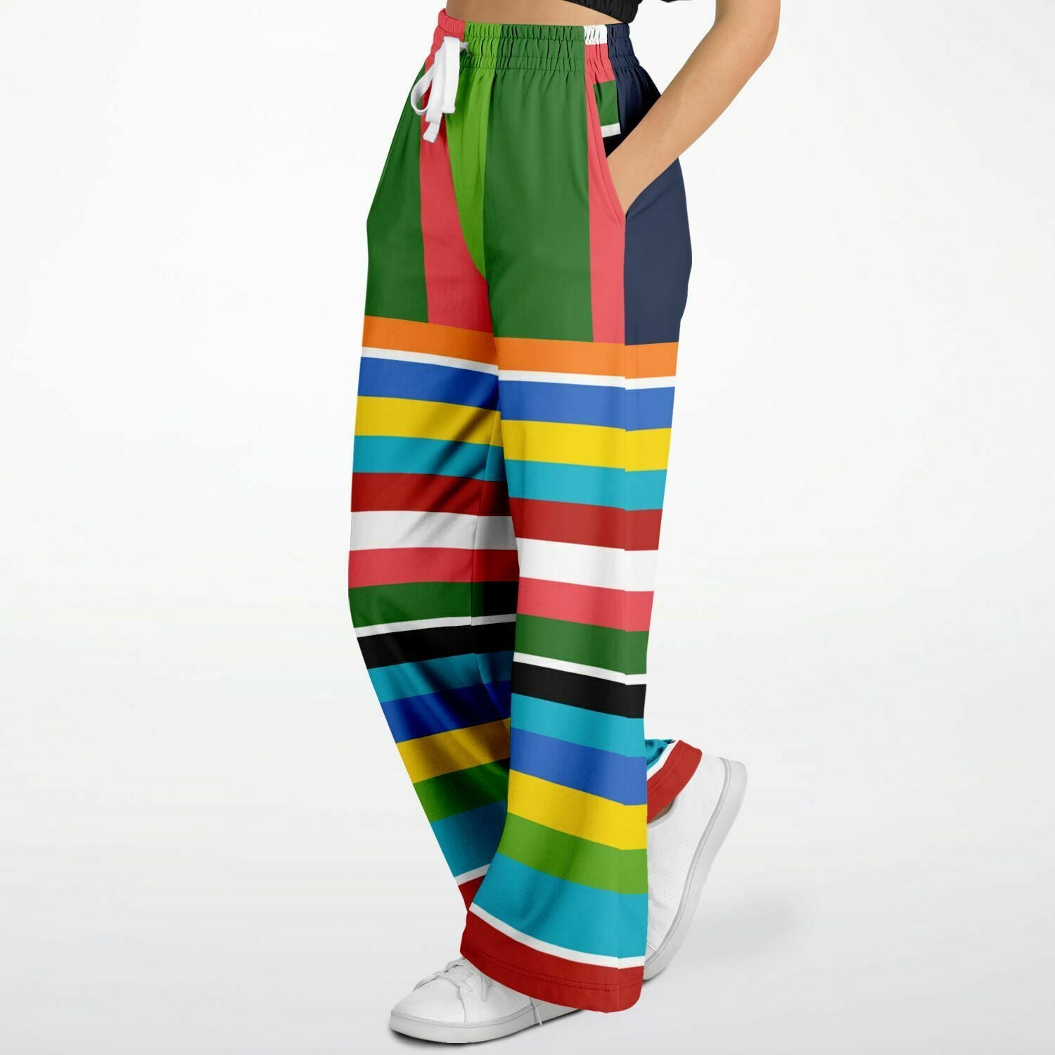 Bal Harbor Yachtie Rugby Stripe Eco-Poly Wide Leg Pants