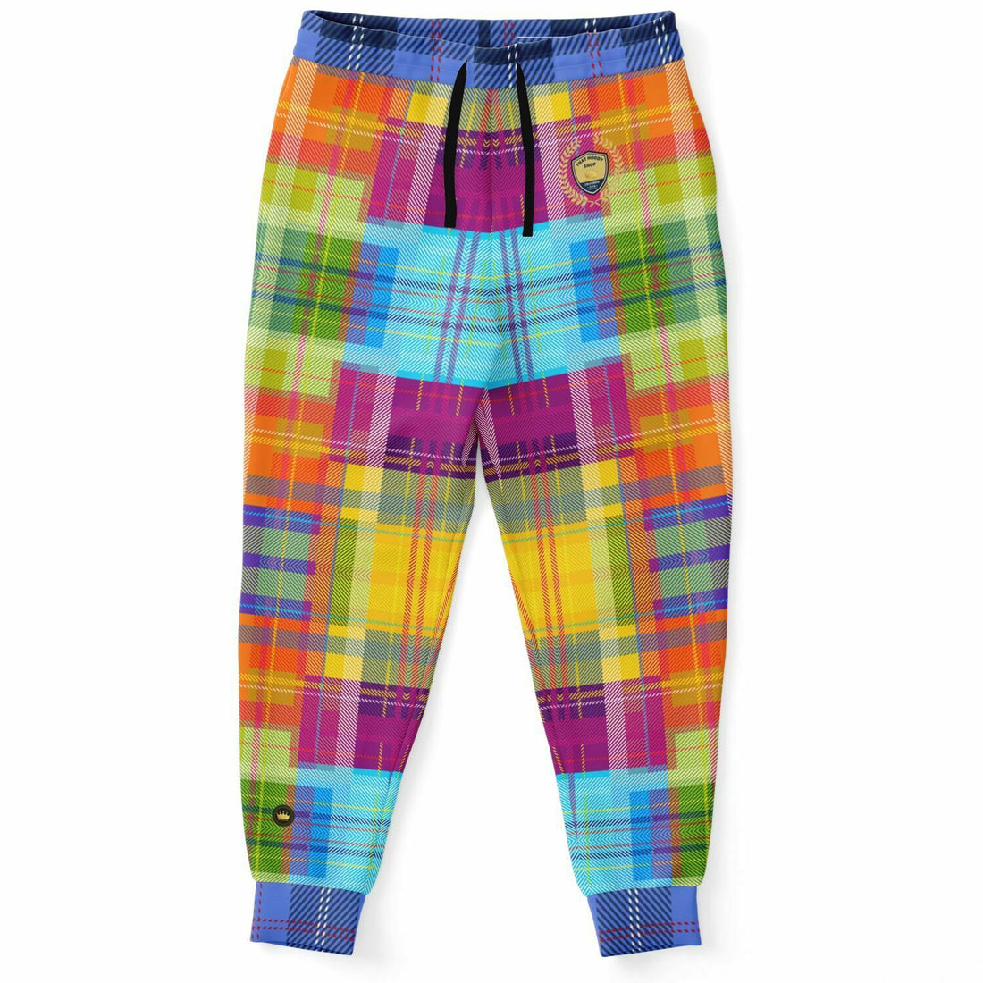 Creole Queen Joggers unisex de poliéster ecológico a cuadros Bright Madras 