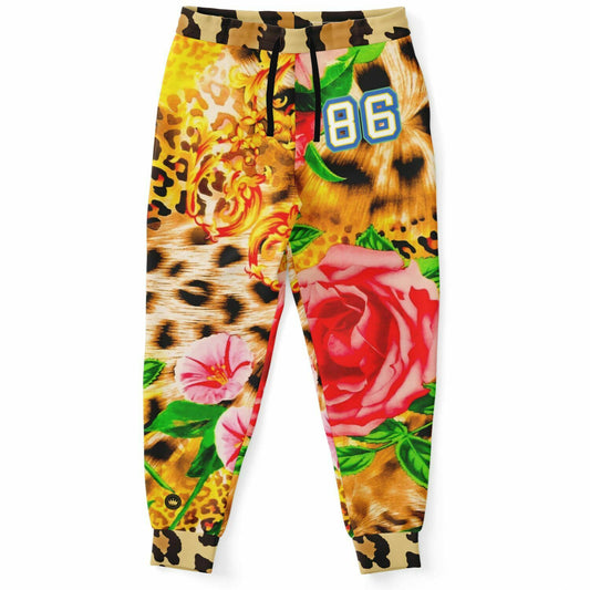 Pink Hibiscus Leopard Eco-Poly Unisex Joggers