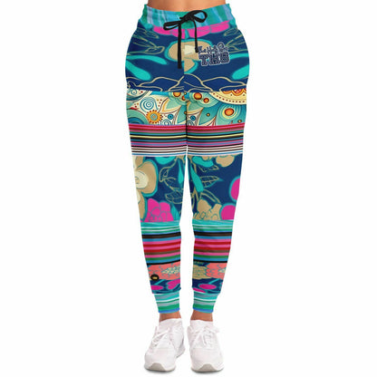 The Catamaran Cockatiel Floral Stripe Eco-Poly Unisex Joggers