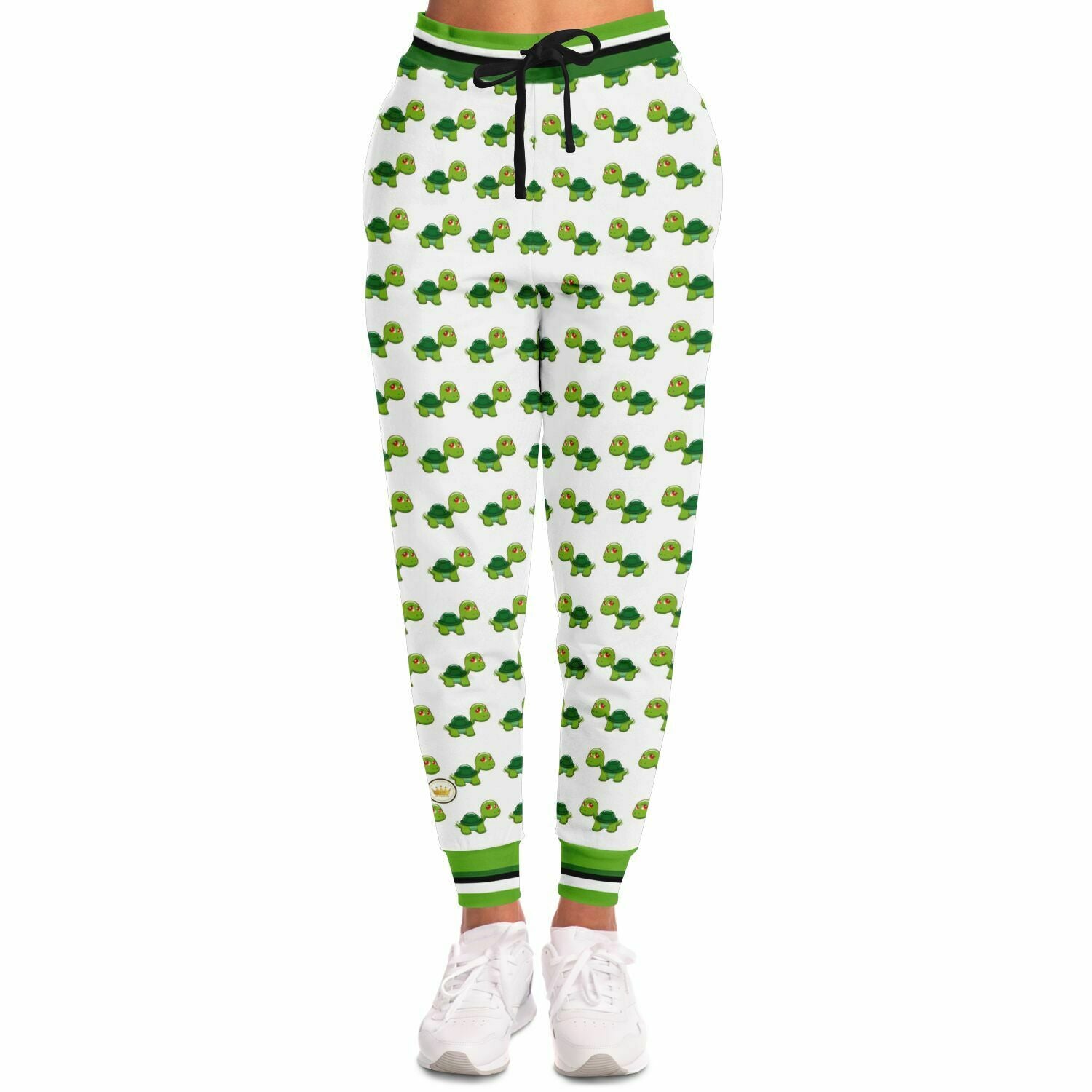 Green Acres Turtle Cluster en pantalones deportivos unisex de poliéster ecológico blanco 