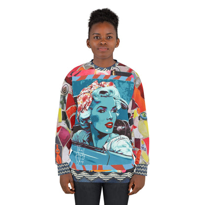 Girl on Blue Highway Mid-Weight Polyester Unisex Sweatshirt (Gold Label)