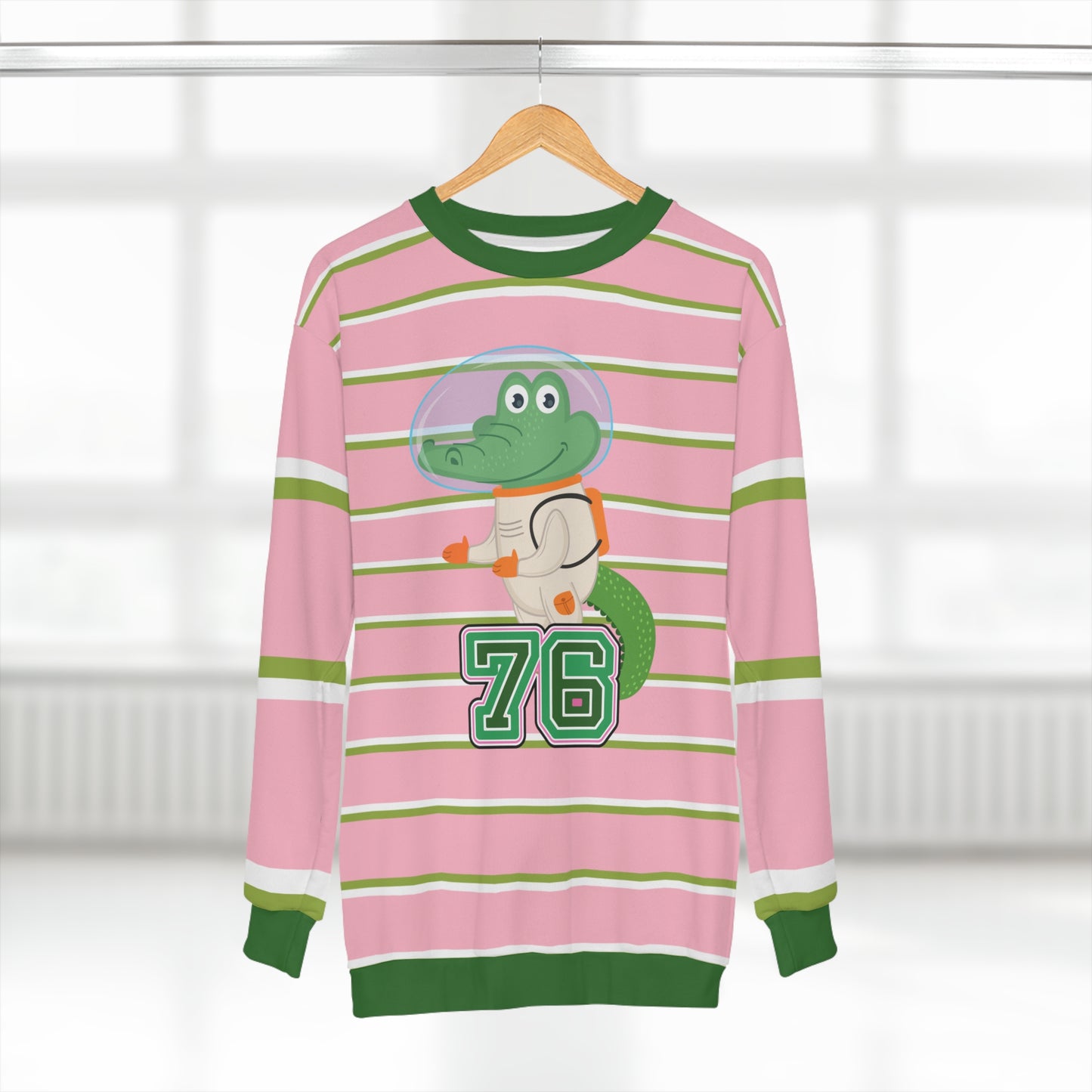 76 Gator Pink Rugby Stripe Unisex Sweatshirt