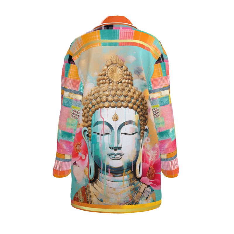 Serene Buddha 100% Silk Satin Pajama Top