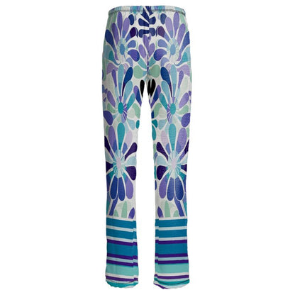 Calm Waters Abstract Stripe Floral Satin Bottoms