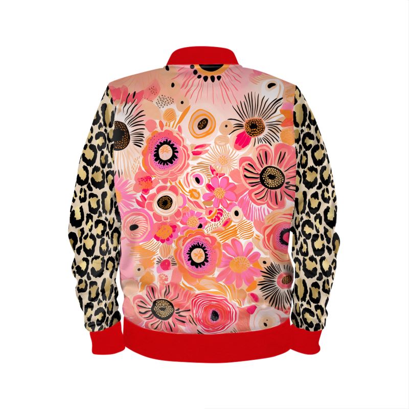Cherry Blossom in Abstract Floral Unisex Bomber Jacket