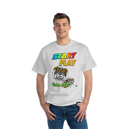 Camiseta para juegos unisex de peso pesado Start Play Bulldog Edition