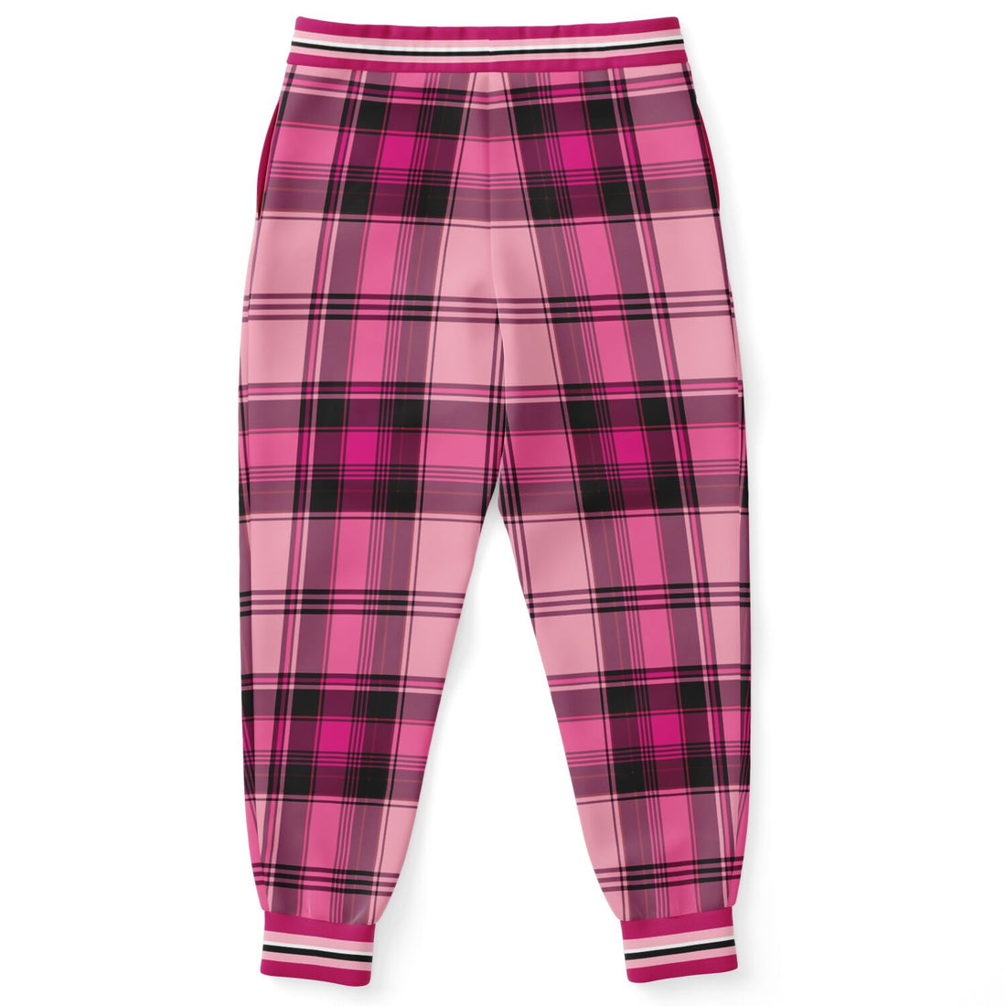 CA 1850 Joggers unisex de poliéster ecológico Plaidster rosa 