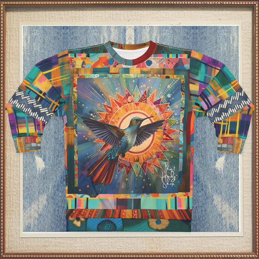 Hummingbird in Sunburst Skies Unisex Sweatshirt (Gold Label)