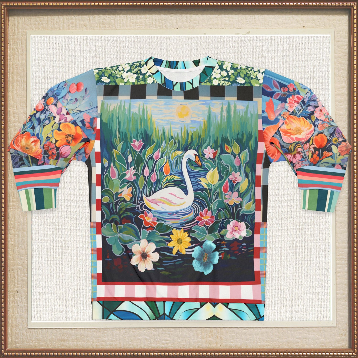 Swan in Floral Isolation Unisex Sweatshirt (Gold Label)