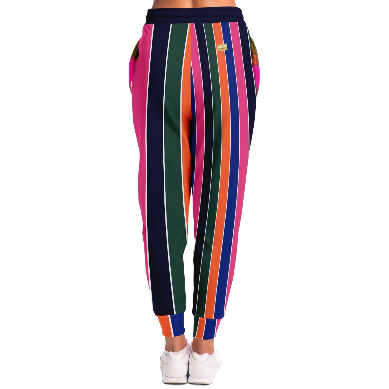 Pink Cerise Rugby Stripe Eco-Poly Unisex Joggers