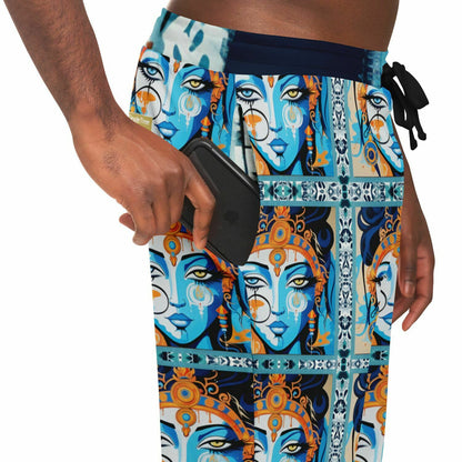 Joggers unisex de poliéster ecológico con estampado floral repetido Visage de Laxshmi 