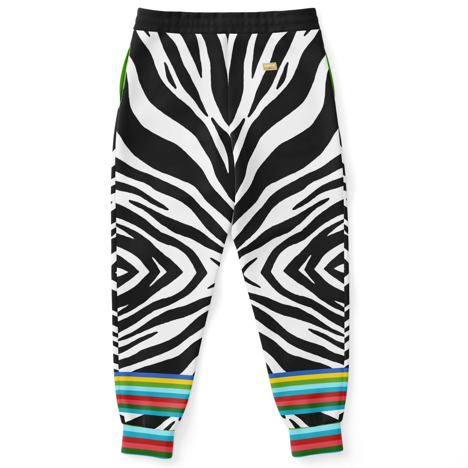 Zebra Rainbow Stripe Eco-Poly Unisex Joggers