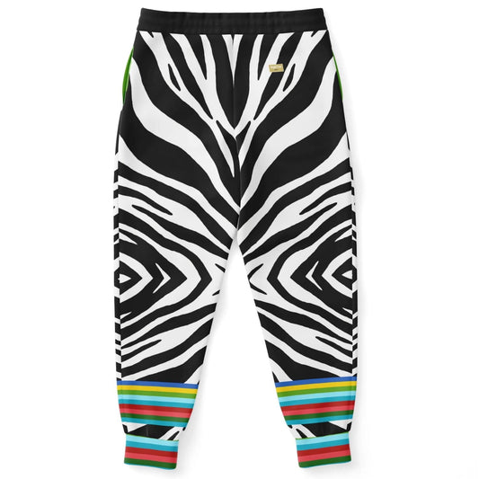 Zebra Rainbow Stripe Eco-Poly Unisex Joggers