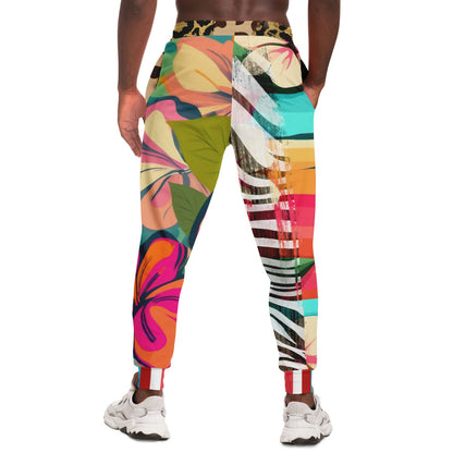 Man in Transition Floral Zebra Print Eco-Poly Unisex Joggers