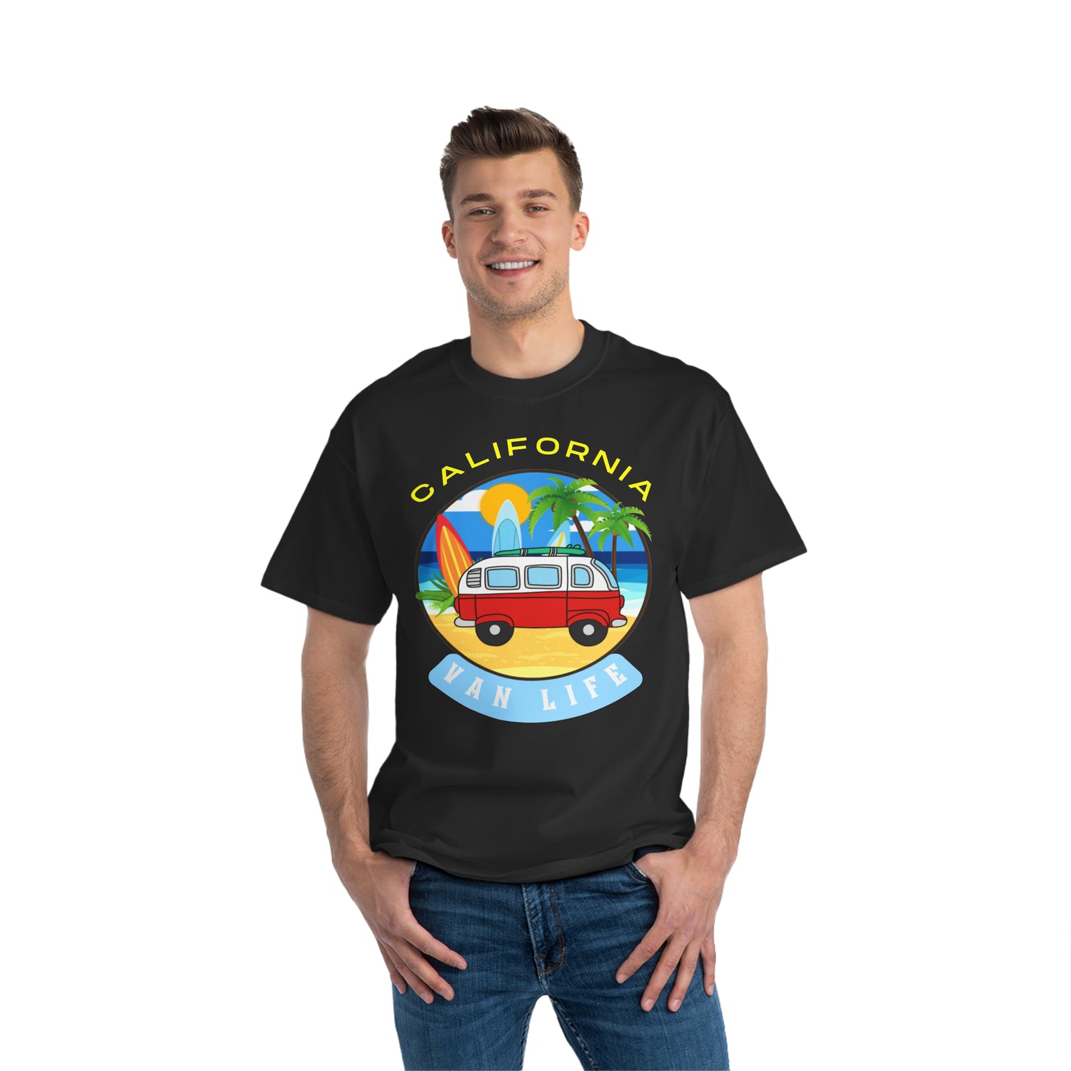 Camiseta de peso pesado Van Life California