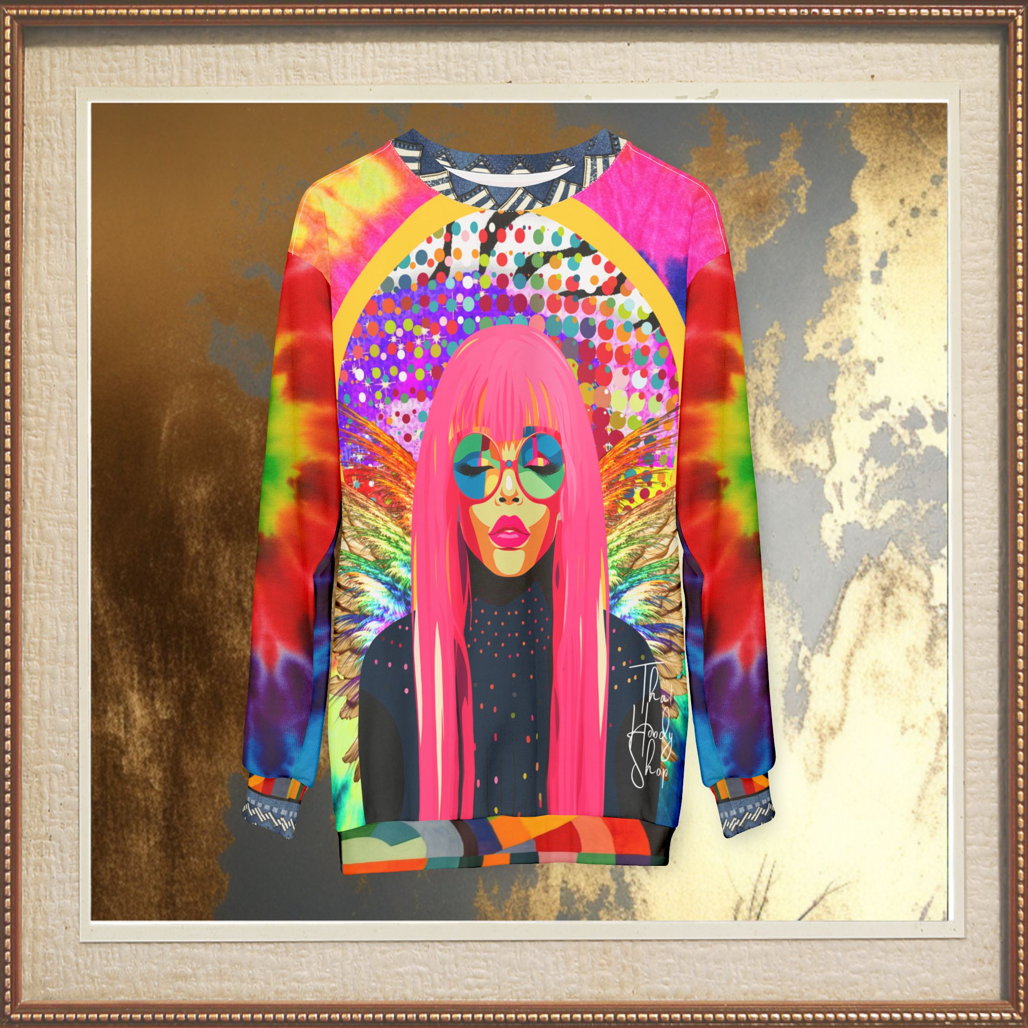 70s Disco Diva Angel Unisex Sweatshirt (Gold Label)