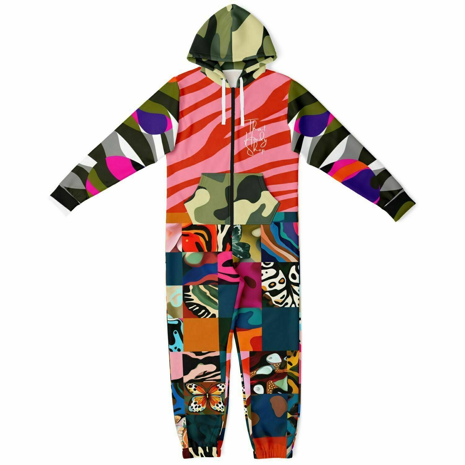 Wowzer Mono unisex de poliéster ecológico con patchwork y estampado animal de Zowzer 