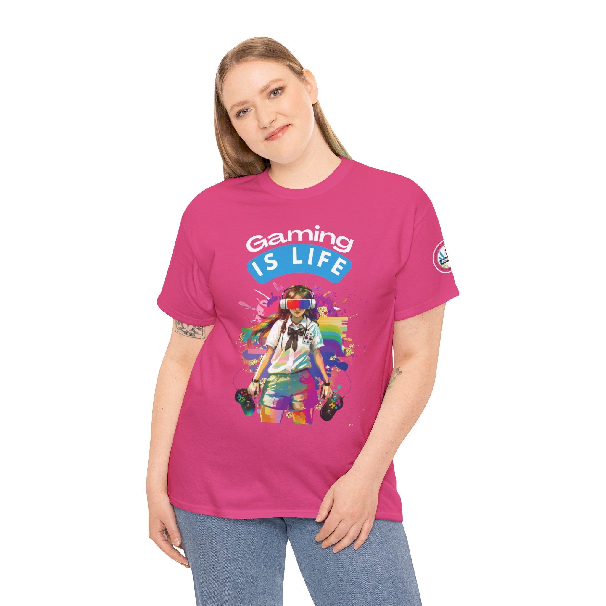 Gaming is Life - Girl Gamer Unisex Heavy Cotton Tee