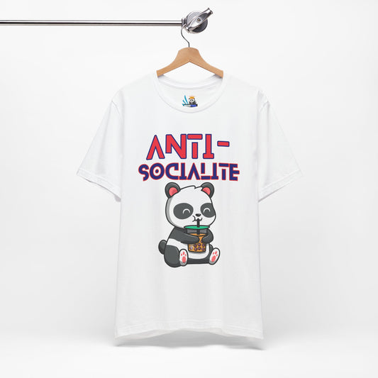 Anti-Socialite Panda Bear Boba Unisex Short Sleeve Tee