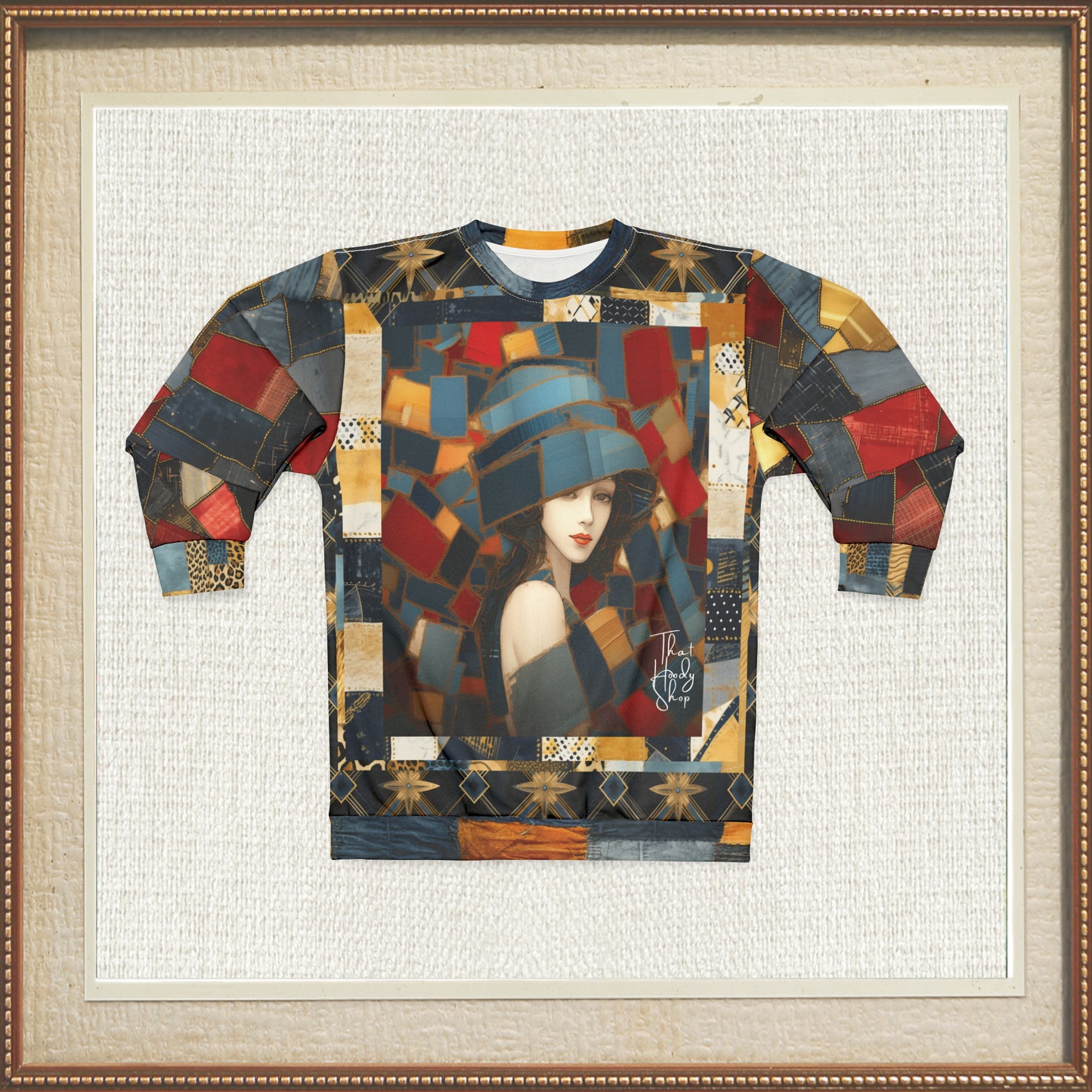 The Penelopes - Lady Victoria Denim Patchwork Print Unisex Sweatshirt