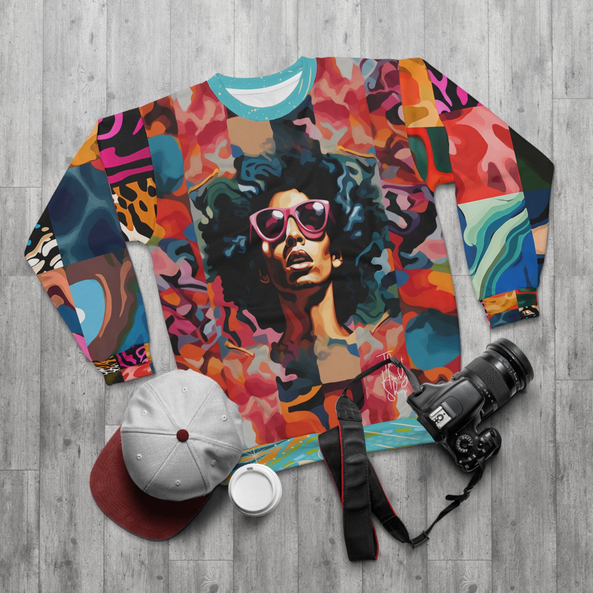 Black Jesus Pop Art Patchwork Unisex Sweatshirt