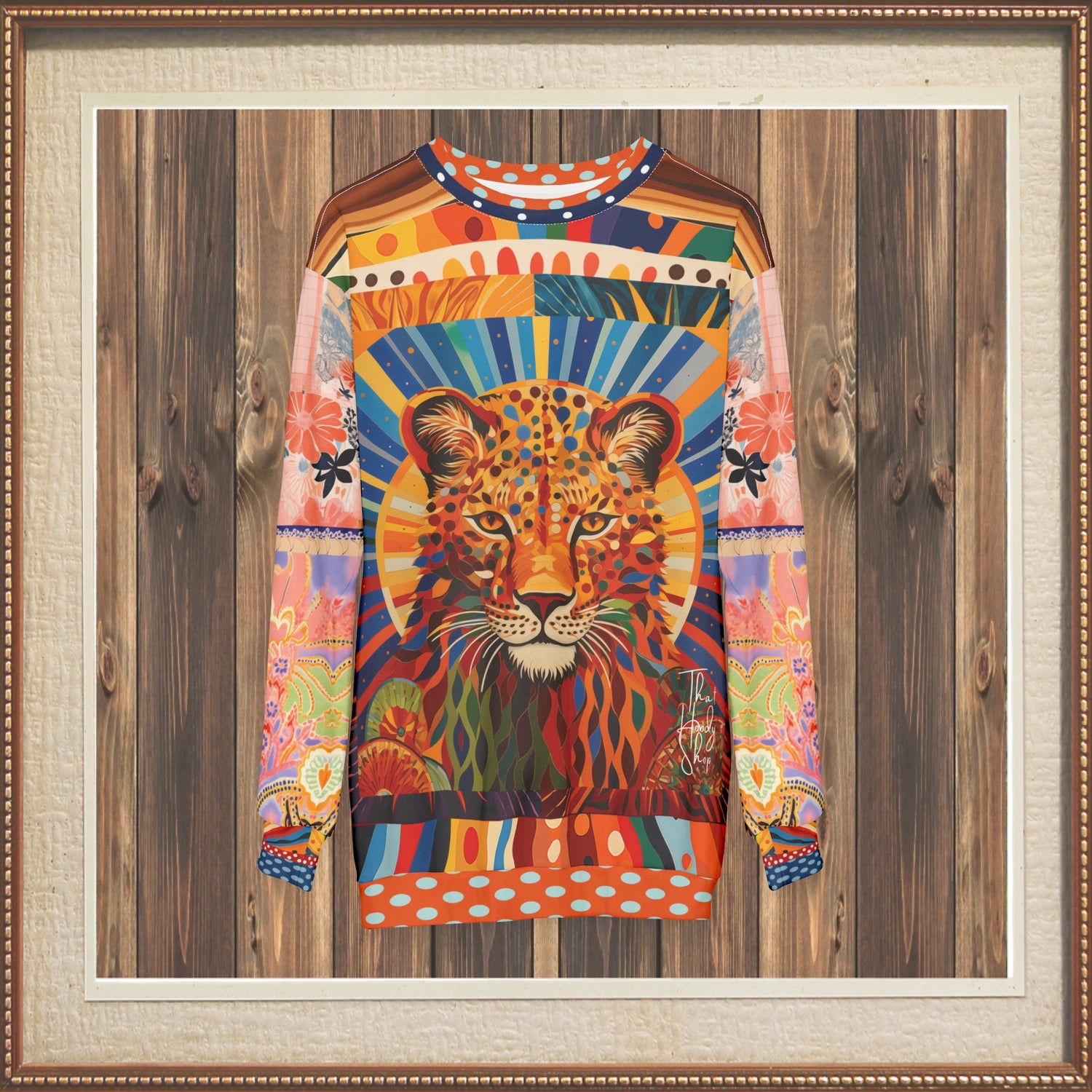 Exotic Sauvage in Rainbow Leopard Mid-Weight Unisex Sweatshirt (Gold Label)