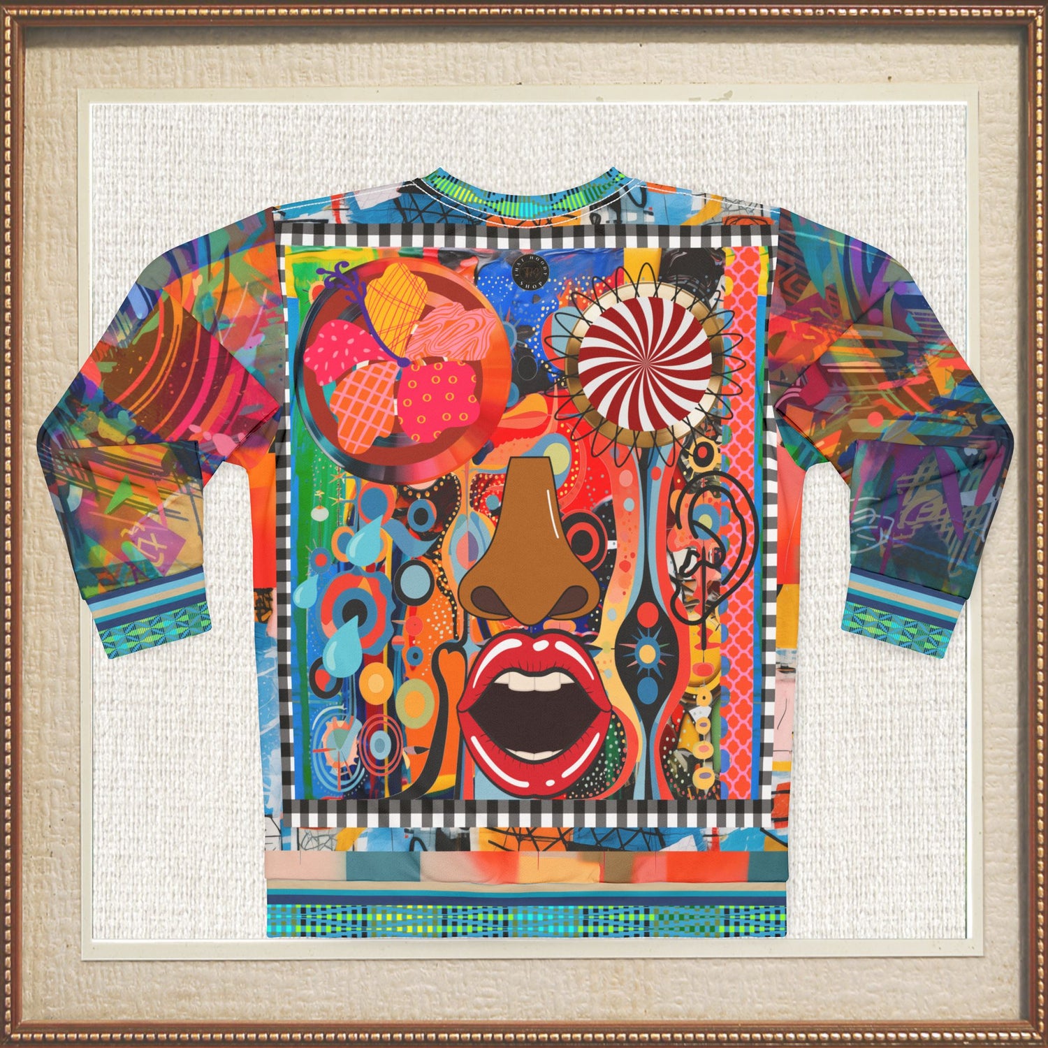 Psychedelic Face in My Dreams Abstract Art Print Sweatshirt (Gold Label)