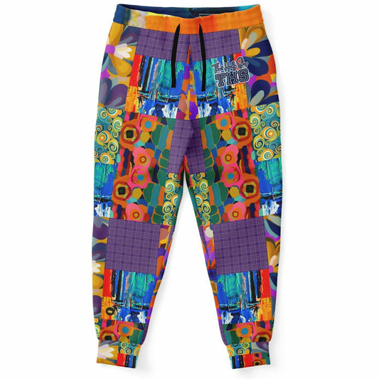 Blue Girl Trinidad Floral Patchwork Eco-Poly Unisex Joggers