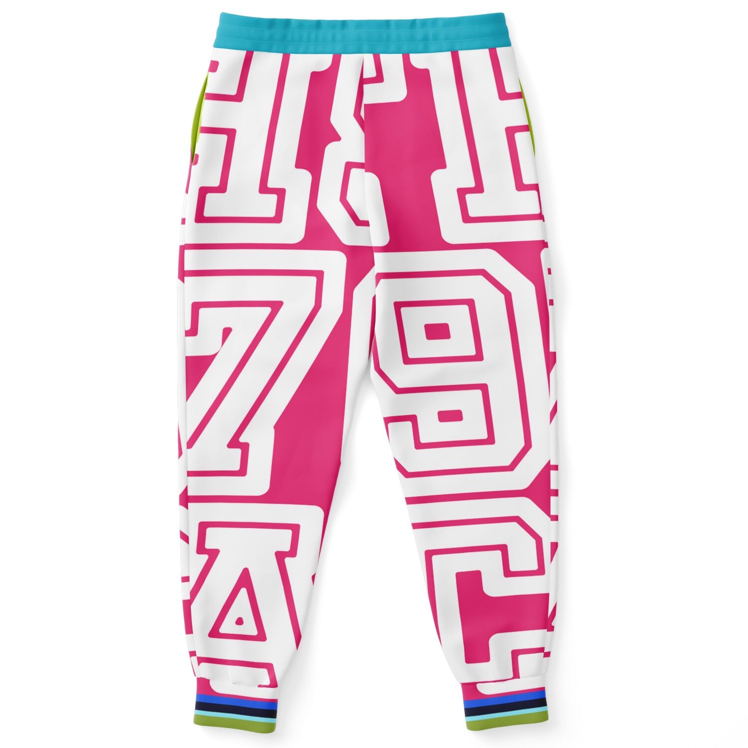 THS 1976 CA Monogram in Hot Pink Eco-Poly Unisex Joggers