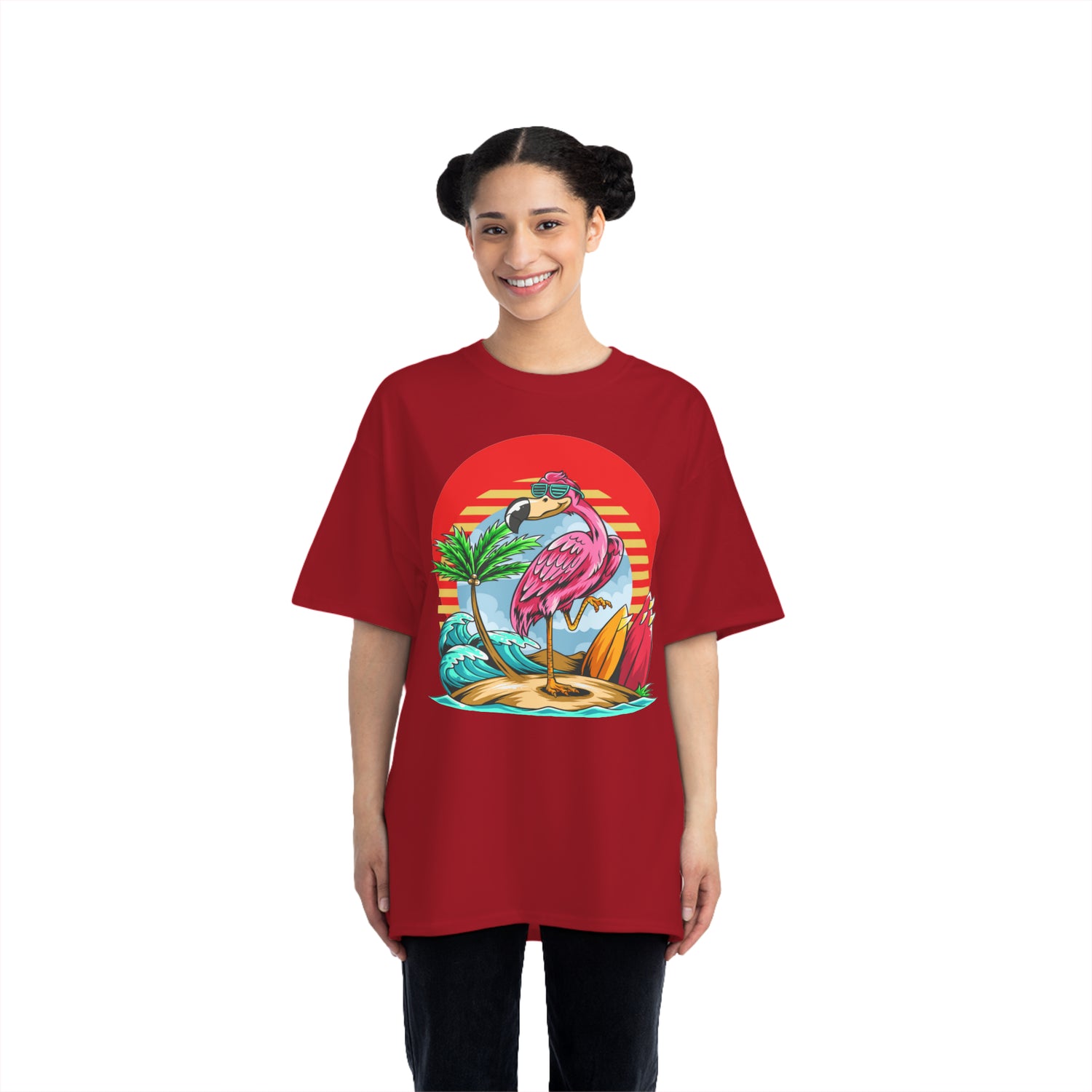 Camiseta pesada La Vida Flamingo Surfing