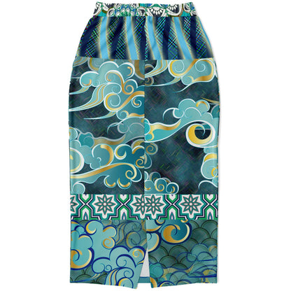 Green Meknes Mosaic Tile Eco-Poly Long Pocket Skirt