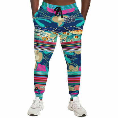 The Catamaran Cockatiel Floral Stripe Eco-Poly Unisex Joggers