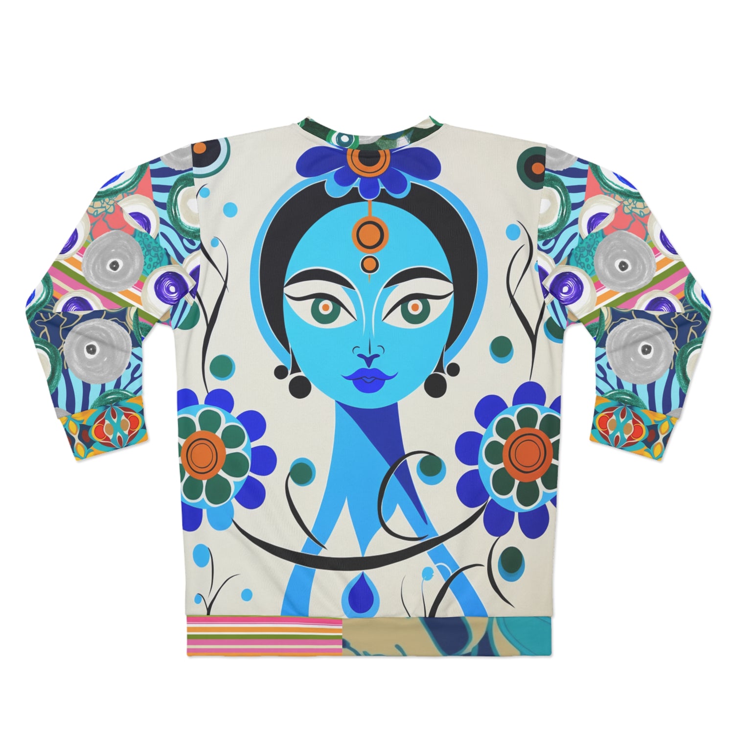 Sudadera unisex floral Devi azul