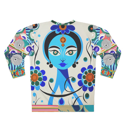 Sudadera unisex floral Devi azul