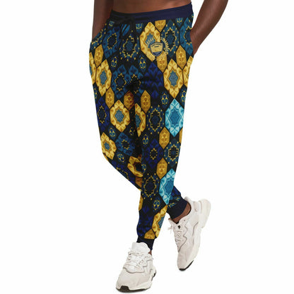 Joggers unisex de poliéster ecológico con patchwork barroco Rear Admiral 