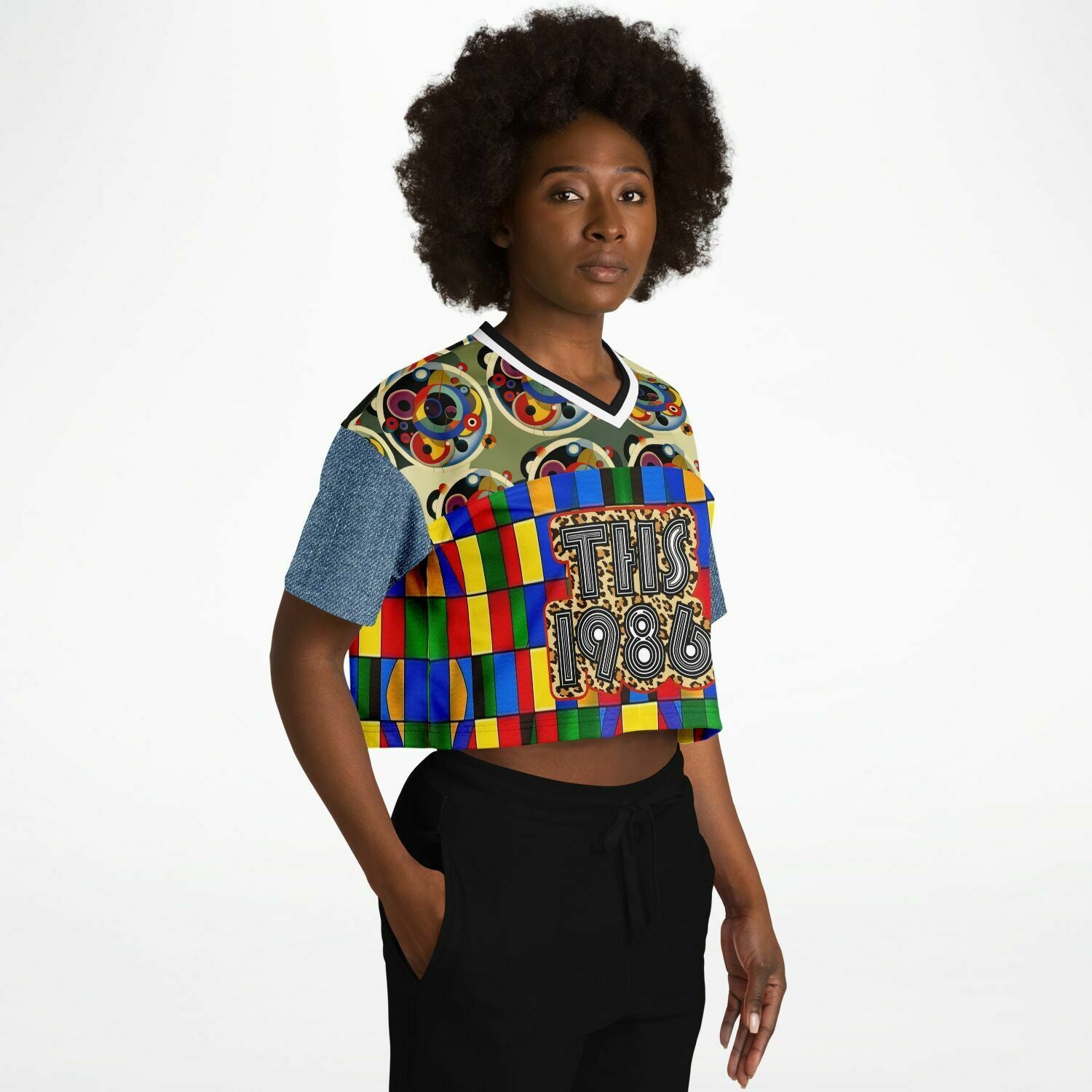 Picasso Primary Geometric THS 1986 Eco-Poly Crop Jersey