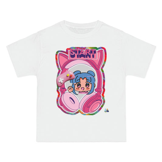 Camiseta de juego unisex de peso pesado rosa Harajuku Gamer