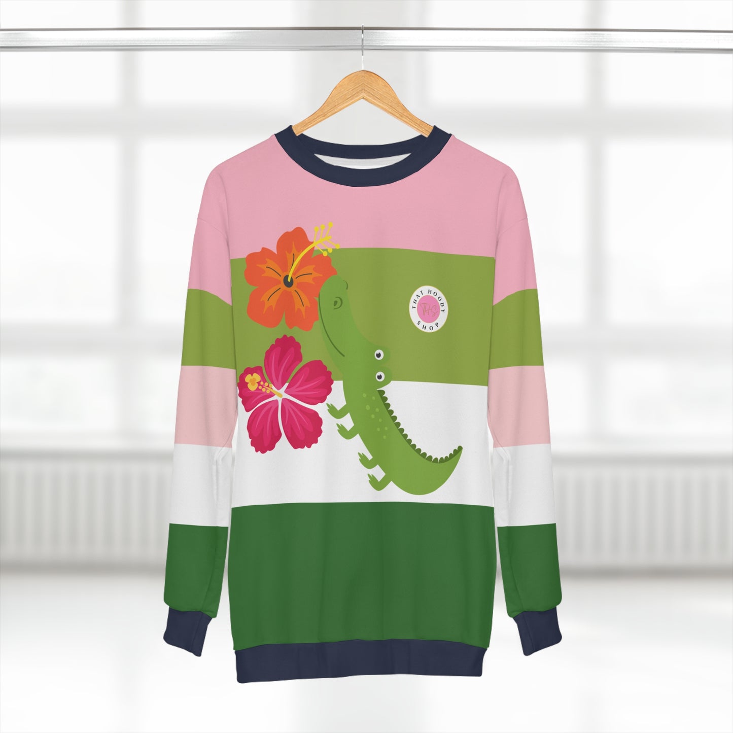 Smell The Flowers Gator Rugby Stripe Unisex Sweatshirt