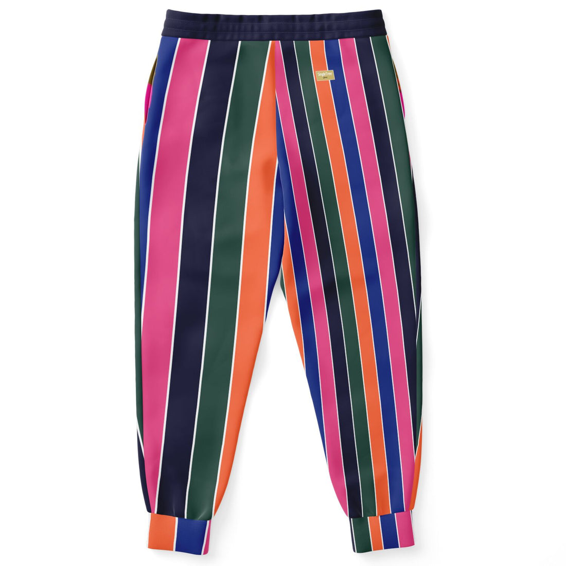 Pink Cerise Rugby Stripe Eco-Poly Unisex Joggers