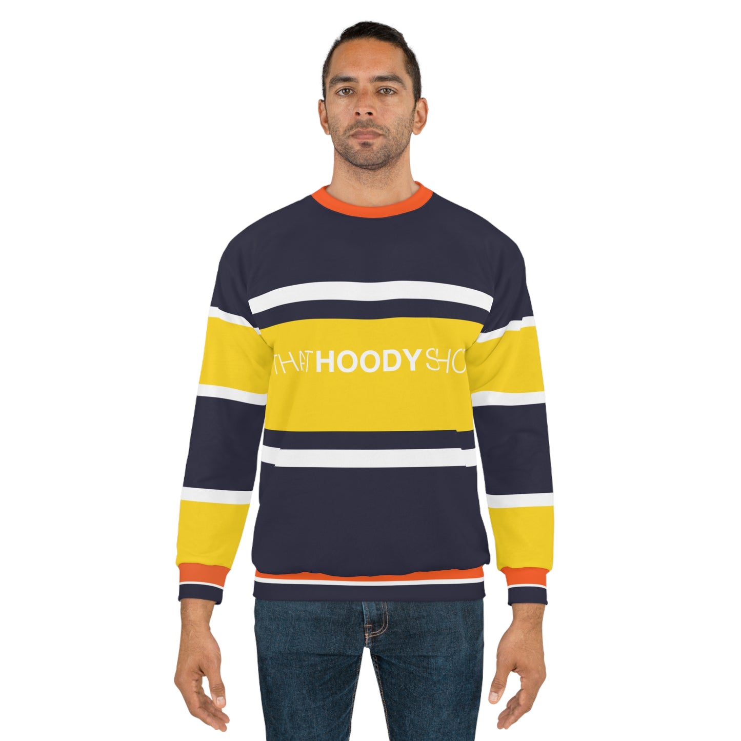 Admiral Navy Barbarian Rugby Stripe Unisex Sweatshirt