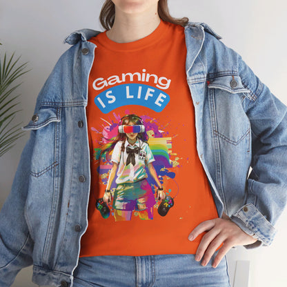 Gaming is Life - Girl Gamer Unisex Heavy Cotton Tee