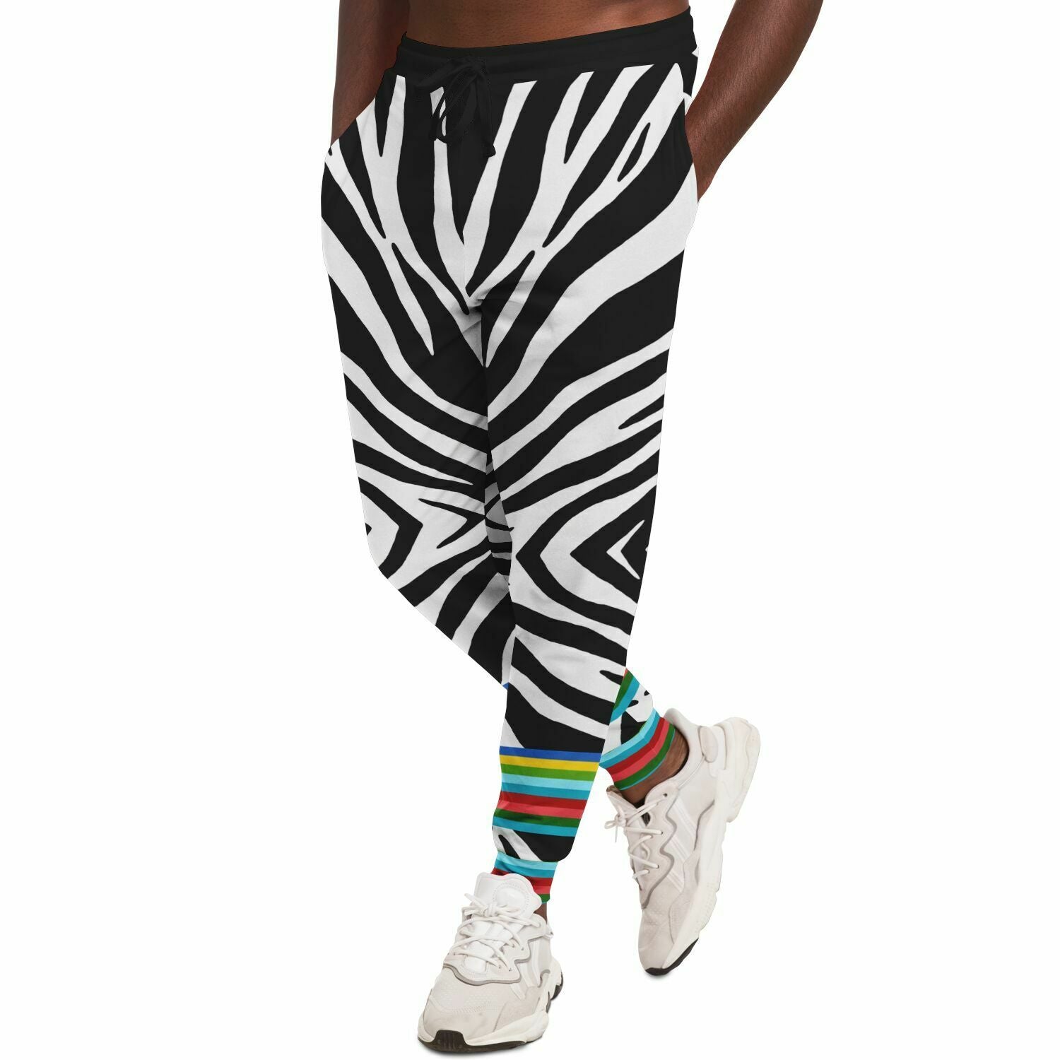 Zebra Rainbow Stripe Eco-Poly Unisex Joggers