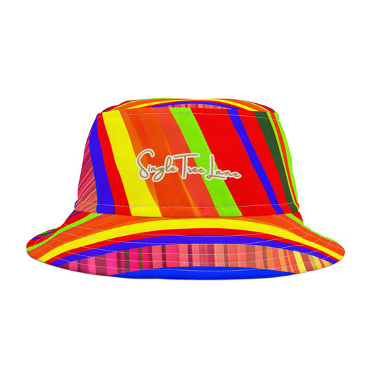 Stripes in Fluorescent Vibrant Striped Bucket Hat