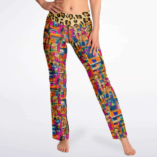 You Got Me Abstract Leopard Graffiti Bootcut Leggings