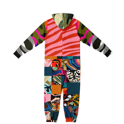 Wowzer Zowzer Animal Print Patchwork Unisex Eco-Poly Romper